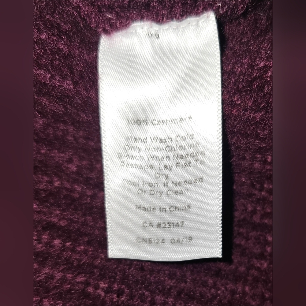 Talbots Womens Burgundy Wine Cashmere Cowlneck Sweater Size Small - Picture 15 of 15